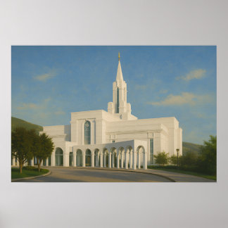 Pintura del Templo de Bountiful Utah™ Póster de Ar