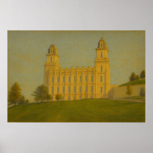 Pintura del Templo de Manti Utah™ Arte de Pared LD
