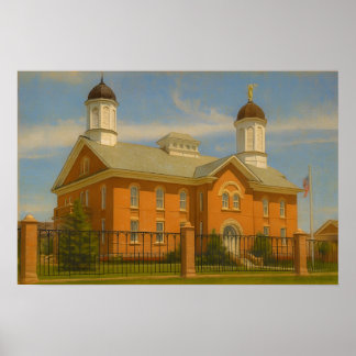 Pintura del Templo de Vernal Utah™ Arte de Pared L
