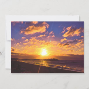 Pintura digital - Asombroso amanecer sobre el muel