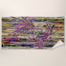 Pintura digital de árbol de bambú Toalla de playa