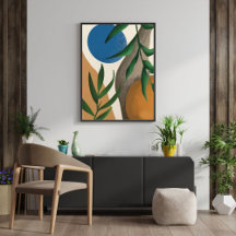 Pintura digital de arte mural abstracta de la hoja