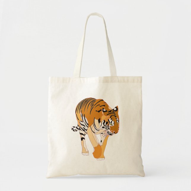 Pintura digital de bolsas de tela de tigres (Frente)