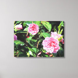 Pintura digital de camellias rosadas Arte de pared