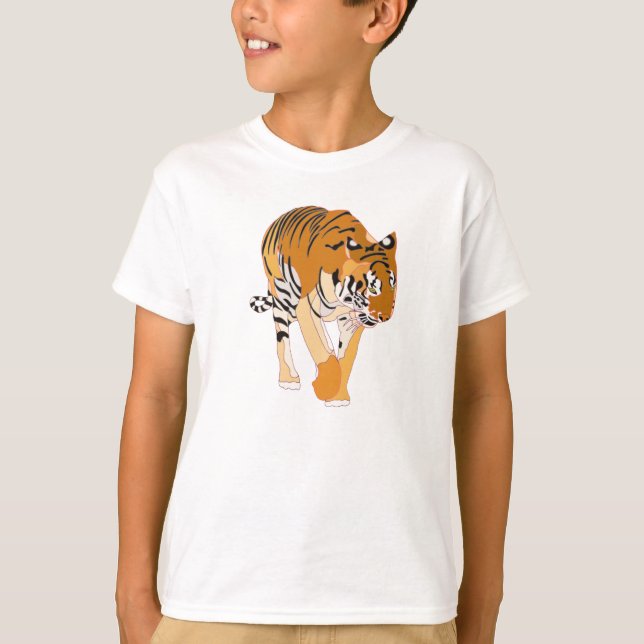 Pintura digital de camisetas de tigre (Anverso)