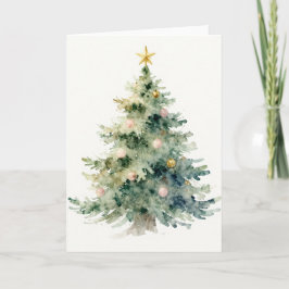 Pintura en Acuarela de Árbol de Navidad Pastel