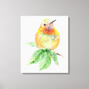 Pintura en acuarela de colibrí lindo Arte de vida 