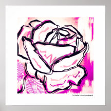 Pintura en Acuarela de Rosa de Arte Pop Rosa Moder