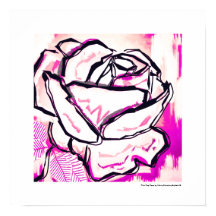 Pintura en Acuarela de Rosa de Arte Pop Rosa Moder