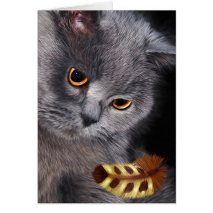 Pintura en blanco para el amante del gato británic