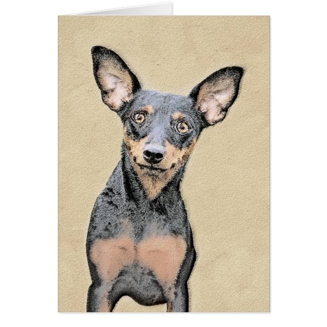 Pintura en miniatura de Pinscher con arte original (Frente)
