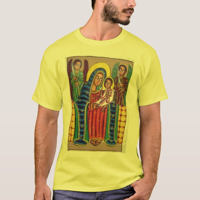 Pintura etíope de la iglesia - camiseta negra de (Anverso)