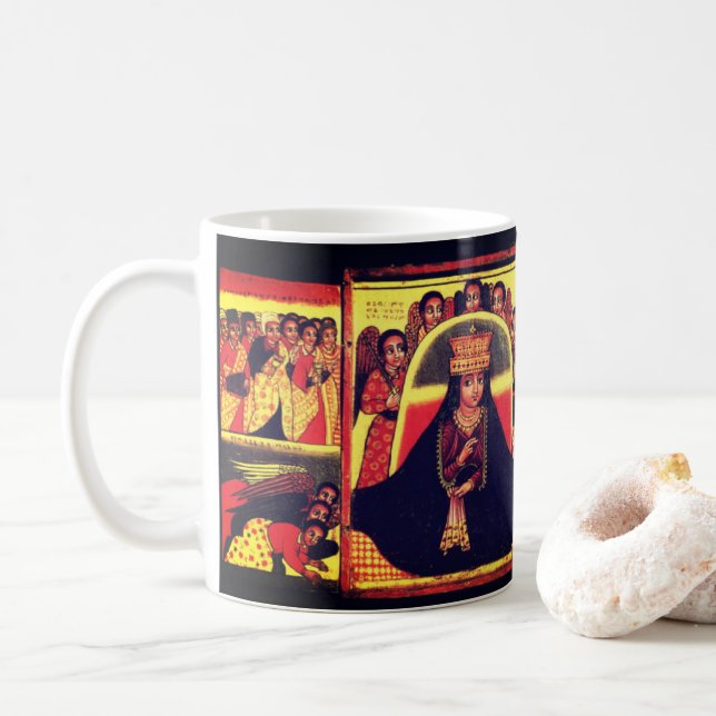 Pintura etíope de la iglesia - taza de Maryam (Con donut)