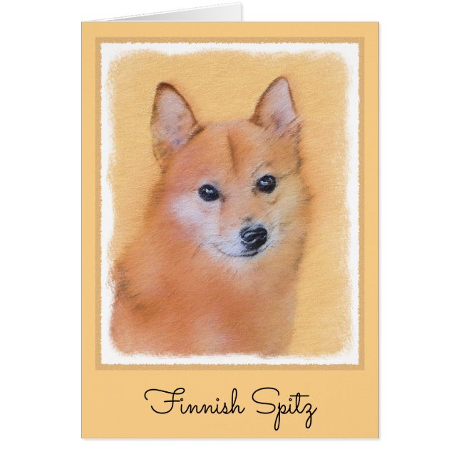 Pintura finlandesa de Spitz - Arte de perro origin (Frente)