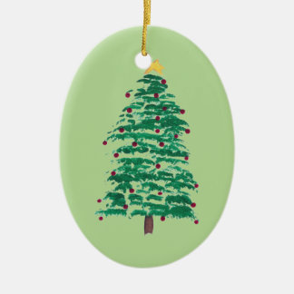 Pintura floja del árbol de navidad, ornamentos