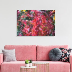 Pintura Floral Abstracta Colorida en Lienzo