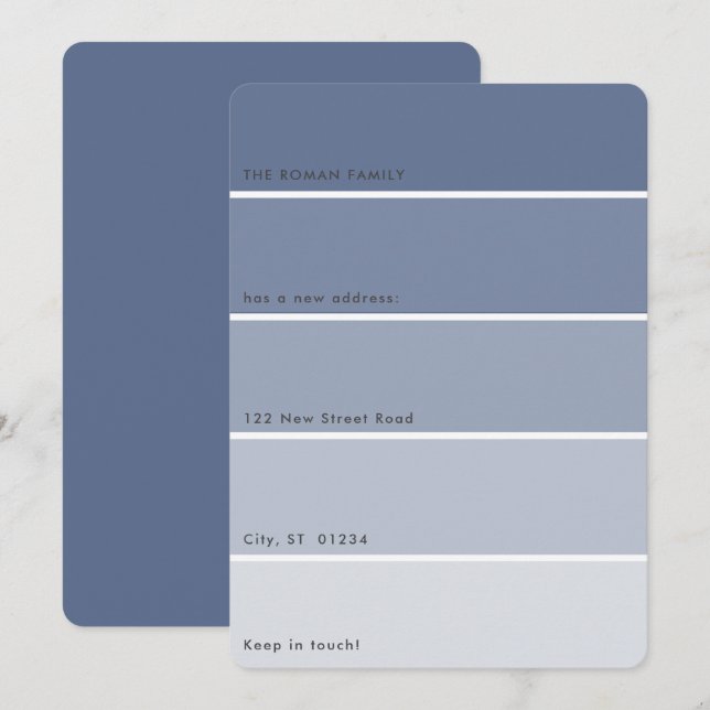 Pintura fresca Invitación móvil de  azul de pintur (Anverso / Reverso)