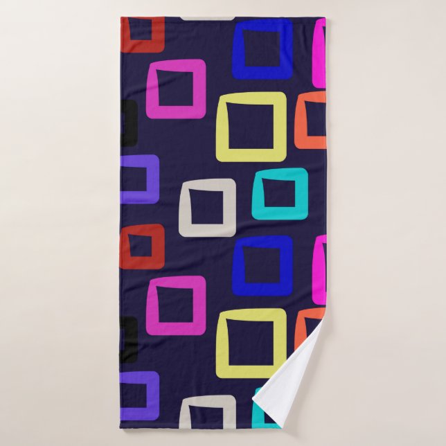 Pintura geométrica cuadrada, gráfico de diseño sin (Toalla de baño)