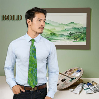 Pintura grafiti con pincel verde corbata
