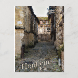 Pintura honfleur, tarjeta francesa