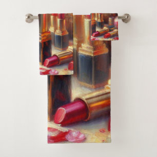 Pintura impresionista con lápiz labial y flores