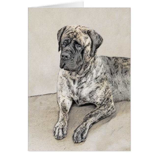 Pintura inglesa de castiff (Brindle) - Arte de per (Frente)