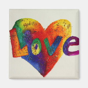 Pintura Inspiradora del imán Rainbow Love Word