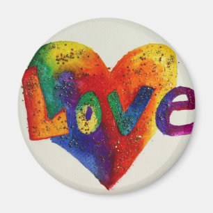 Pintura Inspiradora del imán Rainbow Love Word