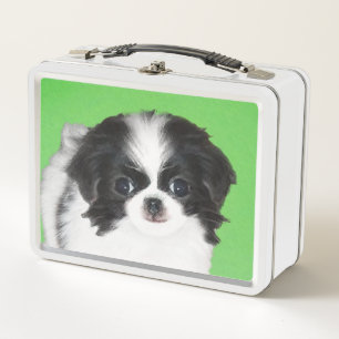 Pintura japonesa de cachorro con chin - Arte origi