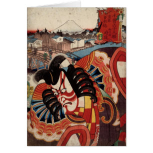Pintura japonesa del vintage - actor de Kabuki