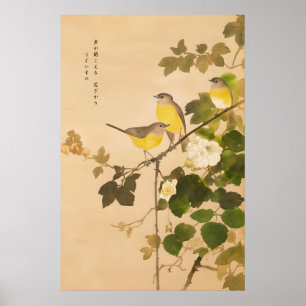 Pintura Japonesa Tradicional - Arte de Aves Asiáti