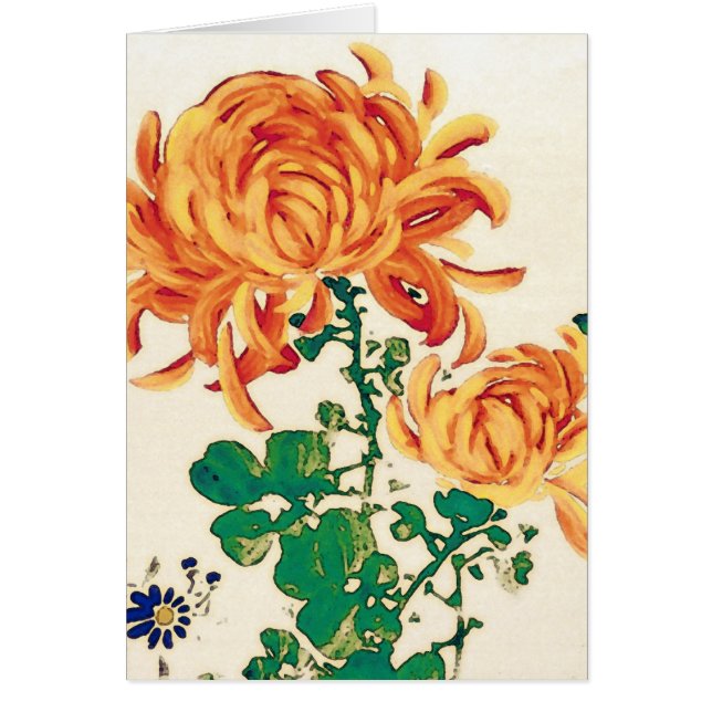 Pintura japonesa vintage de crisantemos (Frente)