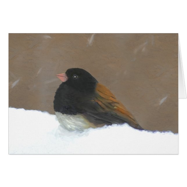 Pintura Junco de Ojos Oscuros - Arte de pájaro ori (Anverso (Horizontal))