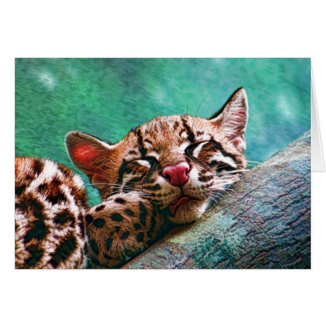 Pintura linda del gatito del Ocelot del bebé el (Anverso (Horizontal))