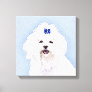 Pintura maltesa - Arte de perro original muy lindo