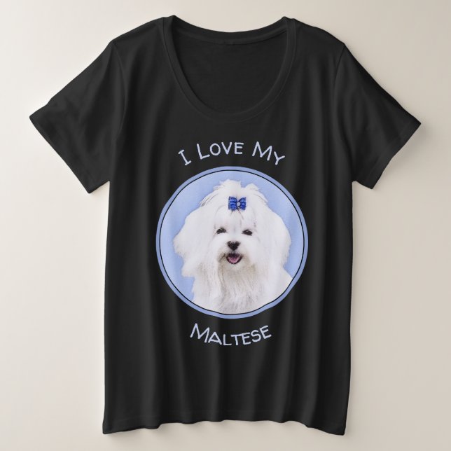 Pintura maltesa - Arte de perro original muy lindo (Anverso del diseño)