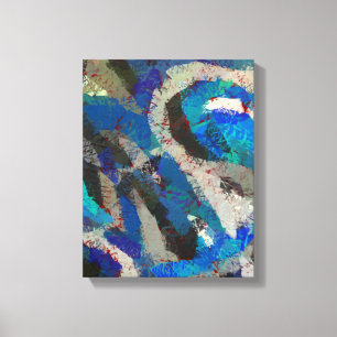 pintura moderna de arte abstracto azul grisáceo
