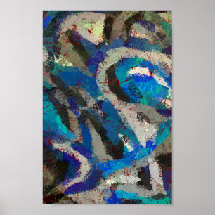 pintura moderna de arte abstracto azul grisáceo