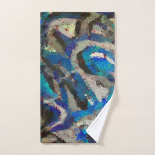 pintura moderna de arte abstracto azul grisáceo