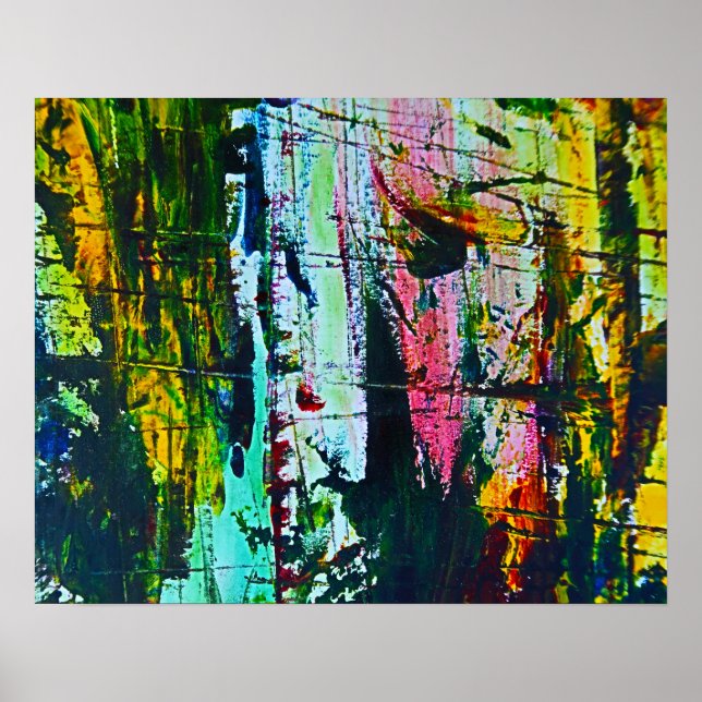 Pintura moderna de arte abstracto con efecto de cr (Frente)
