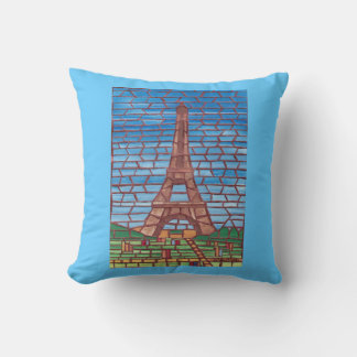 Pintura mosaica de almohadas de la Torre Eiffel