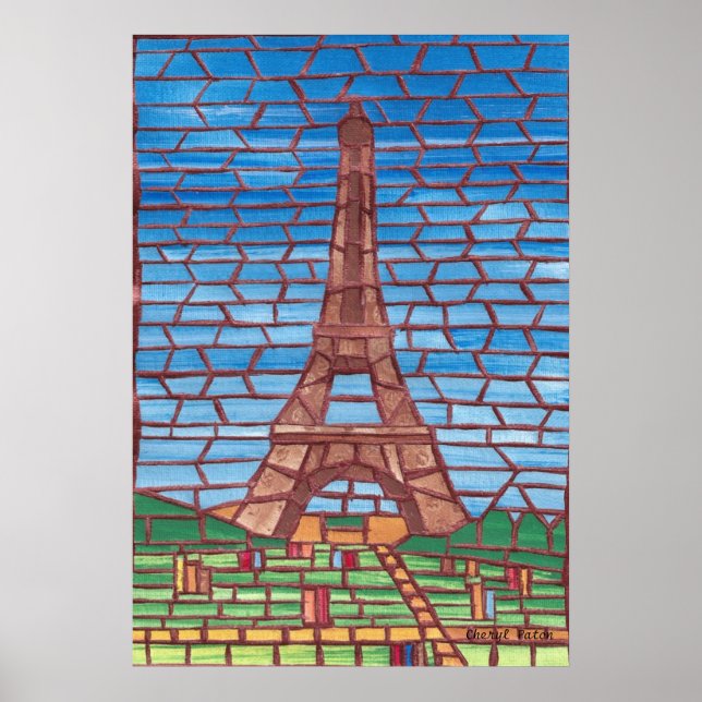 Pintura mosaica de Posters de la Torre Eiffel (Frente)