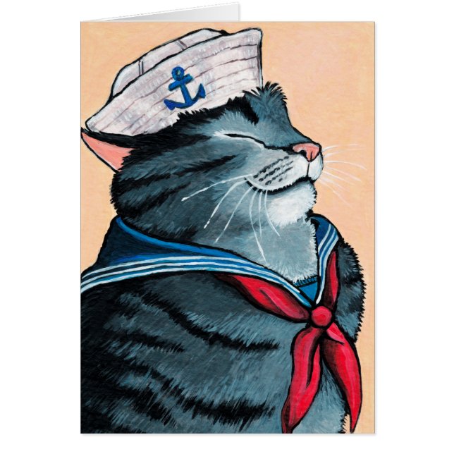 Pintura náutica del gato de Tabby del gato del (Frente)