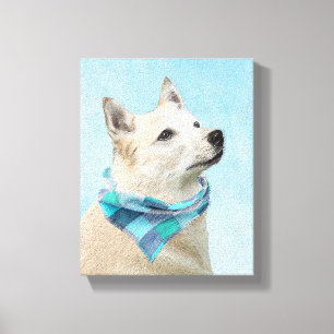 Pintura noruega de Buhund - Arte original de perro