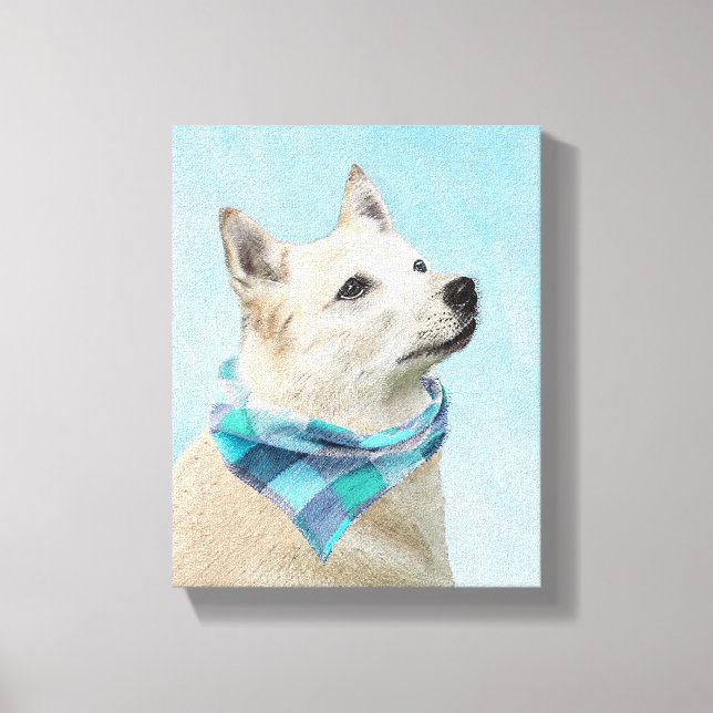 Pintura noruega de Buhund - Arte original de perro (Anverso)