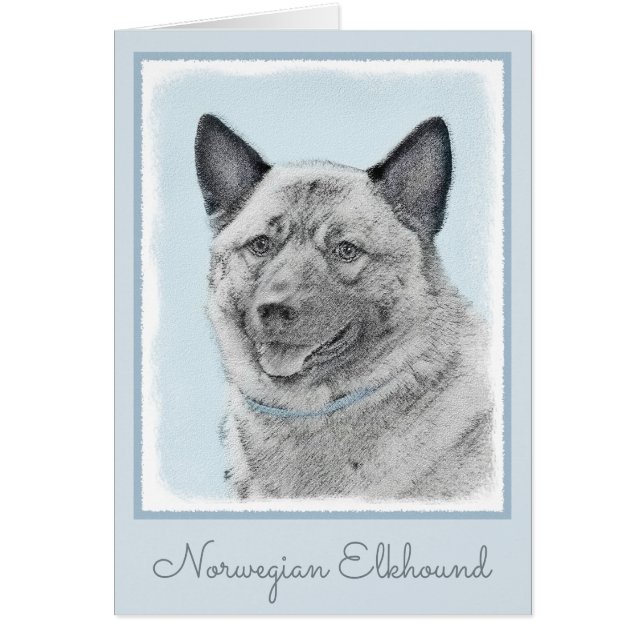 Pintura noruega de elkhound - Arte original de per (Frente)