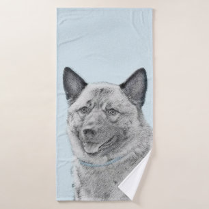 Pintura noruega de elkhound - Arte original del pe