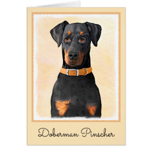 Pintura original de Doberman Pinscher sin cortar