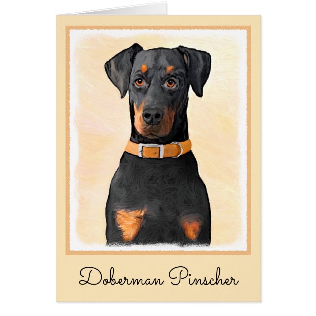 Pintura original de Doberman Pinscher sin cortar (Frente)
