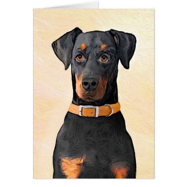 Pintura original de Doberman Pinscher sin cortar (Frente)